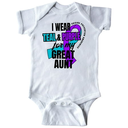 

Inktastic Suicide Prevention I Wear Teal and Purple for My Great Aunt Gift Baby Boy or Baby Girl Bodysuit