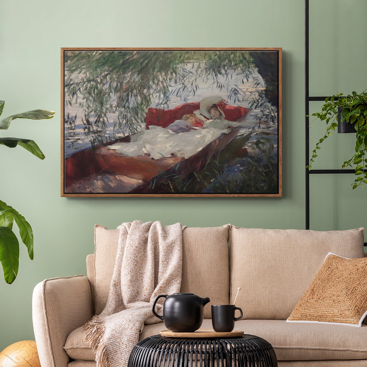 Vintage Botanical Print-XCII By Wexford Home Framed in Walnut Wood Gallery Wrapped Canvas 27 in. x 41 in.