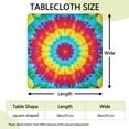 thumbnail image 2 of Rainbow Tie Dye Circular Pattern Square Fitted Tablecloth with Elastic Edge,Square Table Cover,Washable Elastic Table Cover for Home Kitchen Party Decor 36"x36", 2 of 6