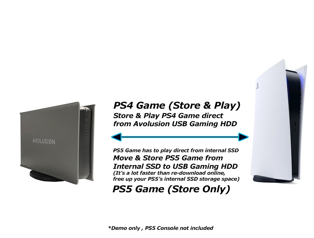 Avolusion PRO-5X Series 8TB USB 3.0 External Gaming Hard Drive for PS5 Game Console (Grey) - 2 Year Warranty