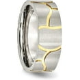 thumbnail image 5 of Chisel Stainless Steel Brushed Yellow IP-plated 8.2mm Grooved Band - Ring Size 12.5, 5 of 8