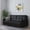 Black Faux Leather, variant on DHP Andora Coil Futon, Gray Linen
