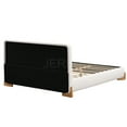 thumbnail image 3 of JERFIT King Size Upholstered Bed Frame, White Boucle Fabric Platform Bed with Wood Slats Support, Modern Luxury Bedroom Centerpiece, 3 of 10