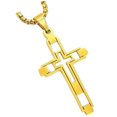 thumbnail image 2 of Cadenas Hermosas EchCross02 2Pzas Oro Collar Cruz Dije 2.5x4.5cm Metal., 2 of 4