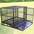 thumbnail image 5 of Wonline Metal Heavy Duty Dog Cage with Wheels, Black, 5 of 16
