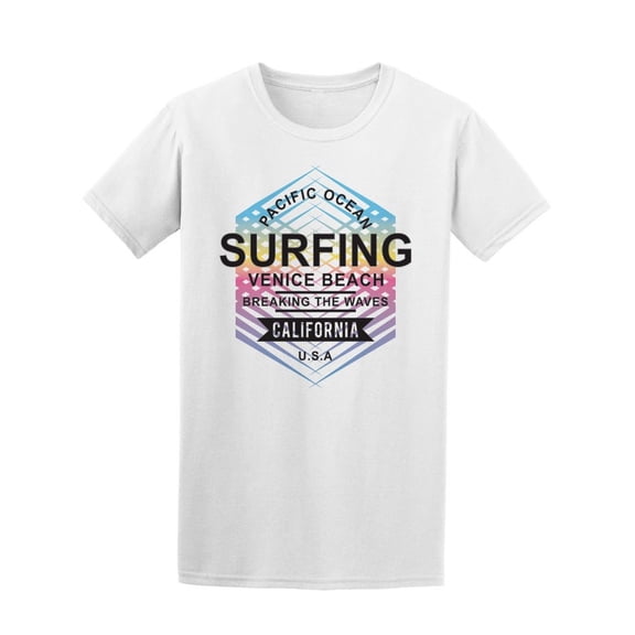 Pacific Ocean Surfing Break Wave Tee Men's -Image by Shutterstock
