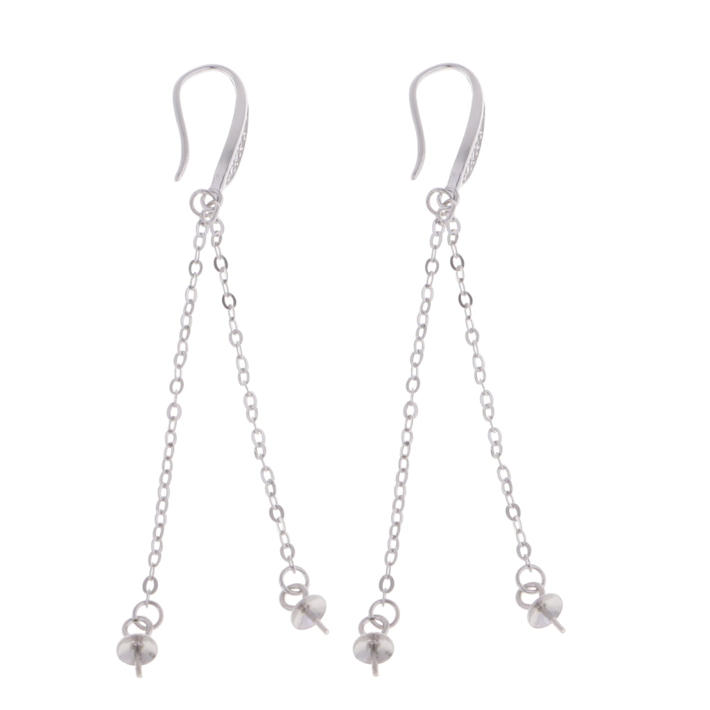 925 Sterling Silver Thread Line Threader Dangle Post Earrings Findings DIY A1189