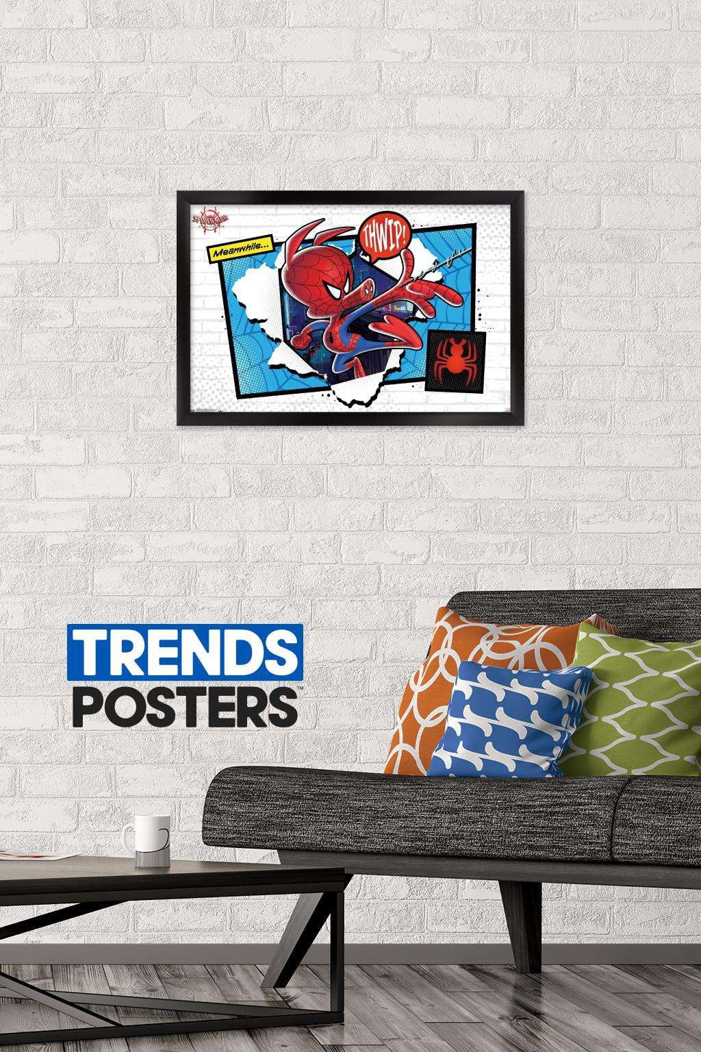 Marvel Cinematic Universe - Spider-Man - Into The Spider-Verse - Thwip Wall Poster, 14.725" x 22.375", Framed