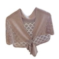 thumbnail image 4 of Shawl Wrap Versatile Outerwear Lace Knit Cape Lightweight Cardigan Sun Cover Up Jacket for Dresses to Cover Arm, 4 of 4