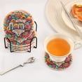 thumbnail image 5 of Mother's Day Colorful 6 Pcs Drink Coasters with Holder Absorbent Coasters Woven Coasters for Drinks Table Desk Protection Home Decor, 5 of 7
