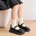 thumbnail image 3 of Huiway 3 Pairs Toddler Girls Ruffle Socks Kids Cute Frilly Solid Color Long Socks Soft Knit Mid Tube Socks, 3 of 9