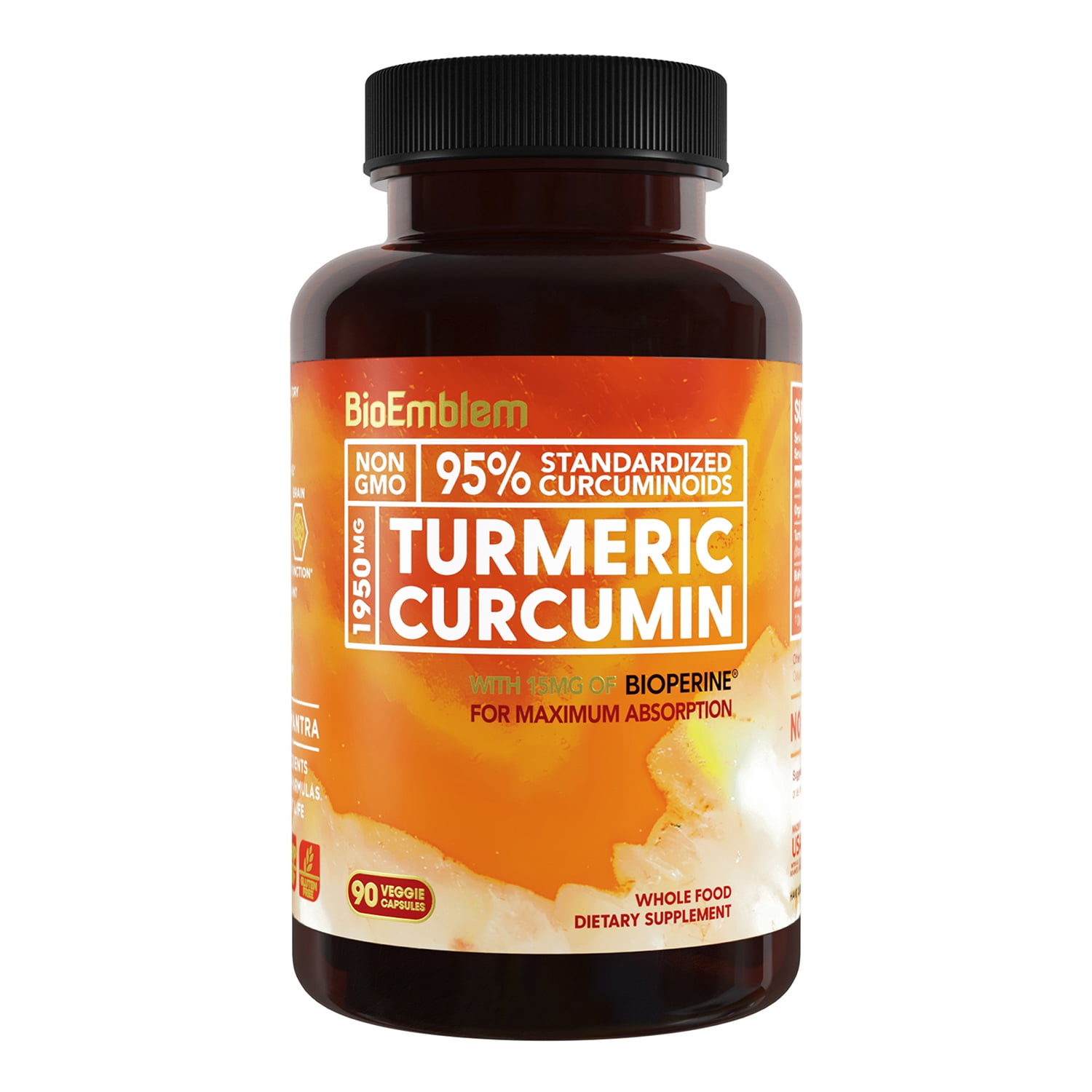BioEmblem Vitamin B-Complex and Turmeric Curcumin Supplement with BioPerine