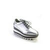 Pre-owned|Stella McCartney Womens Elyse Metallic Platform Sneakers Silver Size 34.5 4.5