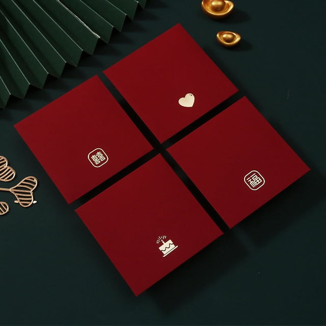 Sobre rojo de textura simple, sobre rojo creativo personalizado para el día de San Valentín, talismán de feliz cumpleaños, regalo de boda