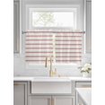 thumbnail image 2 of Half Window Curtain 36 Inches Long, Red Striped Window Treatment Curtain Drapes, Rustic Red Stripe Modern Art Beige Small Tier Curtains for Bathroom Over Sink, 27.5"x36", 2 Panels, 2 of 7