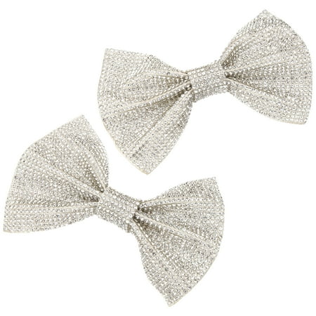 unbranded Rhinestones Shoe Jewelry Bowknot Shoes Clip Car Bling Charms Women s Silver