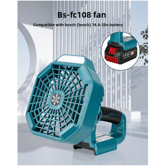 Fan for Bosch 18V Battery, Portable Fan with Remote, LED Light, USB-A Charging for Phone, Battery Operated Fans for Camping Car Repairing Construction Site