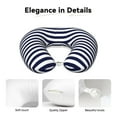 thumbnail image 4 of Disketp Navy Blue And White Stripes Travel Pillow Memory Foam Neck Pillow Support Pillow for Camping, Sleeping Rest Cushion Airplane Pillow, 4 of 8