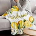 thumbnail image 3 of Yellow Lemons Blanket Soft Cozy Warm Twin Blanket for Bed, Plush Fuzzy Flannel Fleece Blankets for Sofa, Summer Fruits Leaves Pastoral Botanical Throw Blankets for Couch, Gifts for Men, 60"x80", 3 of 9