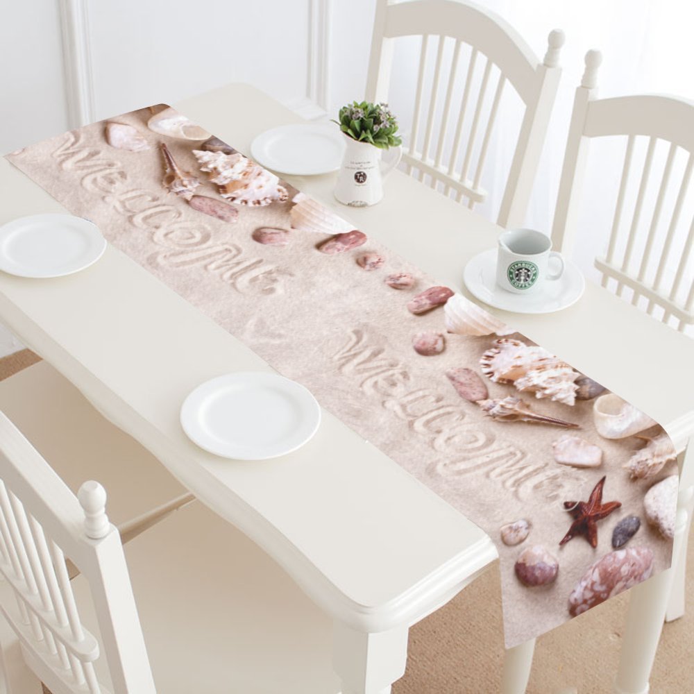 MYPOP Summer Tropical Beach Table Runner Home Decor 14x72 Inch