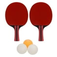 thumbnail image 2 of Table Tennis Paddles Balls Set, Portable Hard Wearing Elastic Feeling Comfortable Handle Pingpong Paddles And Balls Wood Rubber Sturdy  For Training Red,Black, 2 of 8
