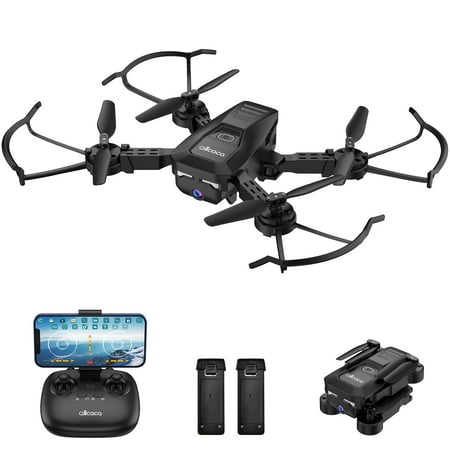 RC Quadcopter Remote Control Drone - ALLCACA RC Drone 6-axis Gyro Quadcopter Optical Flow Positioning Drone with Double 720P HD Cameras, Altitude Hold, Headless Mode and 360° Flip, Black