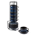 thumbnail image 1 of JIEMEI HOME Porcelain Stackable Espresso Cups with Saucers and Metal Stand,4 Ounce Demitasse Cups for Coffee Drinks, Latte, Tea - Set of 6, Stackable Espresso Mugs,, 1 of 7