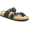 thumbnail image 7 of VENECORE Arena Women's Cork Footbed Sandals Summer Comfortable Cushioned Slide Flat Slip-on, Black, US 9M, 7 of 7
