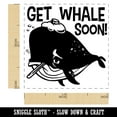 thumbnail image 2 of Get Well Soon Sick Whale with Thermometer and Ice Pack Self-Inking Rubber Stamp Ink Stamper - Black Ink - Small 1 Inch, 2 of 7