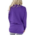 thumbnail image 4 of IROINNID Women's Fall Tops Long Sleeve Oversized Base Shirts Solid Workout Pullover Casual Basic V-Neck Loose Fit Tops with Pocket,Purple, 4 of 5