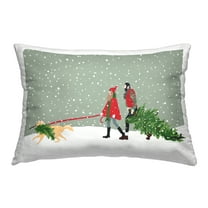 Stupell Industries Couple & Christmas Tree Decorative Printed Throw Pillow, 14 x 20