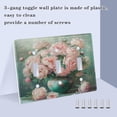 thumbnail image 4 of 3 Gang Light Switch Cover Plate Peonies Bouquet in Vases Wall Plate Decorate Electrical Outlet Cover Plates 4.56”x4.48”, 4 of 8