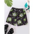 thumbnail image 3 of Boy's Patchwork Drawstring Waist Printed Summer Boho Track Shorts, 3 of 5