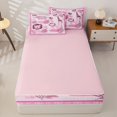 thumbnail image 4 of Homewish Lion Wildlife Kids Zipper Full Size Comforter Sets with Fitted Sheet and 2 Pillowcases, Leaf Plant Zipper Bedding Set, Pink, Pink Reversible, 4 Pieces, 4 of 6