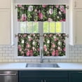 thumbnail image 3 of Pioneer Kitchen Curtains and Valance Set 24 Inch Tier Vintage Floral Rose Curtains Small Drapes for Cafe Living Room Bathroom Farmhouse 3 Pieces Set Rod Pocket, 3 of 6