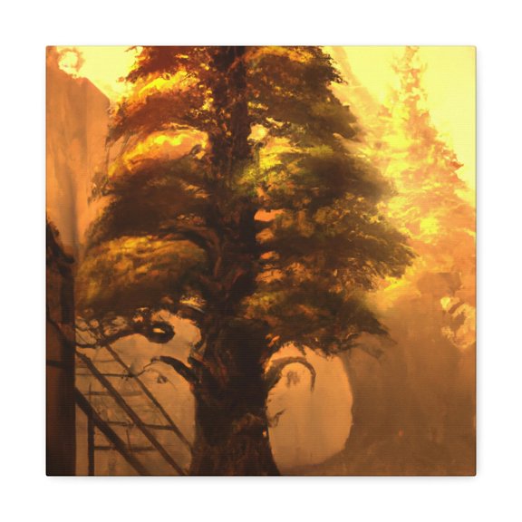 Pine Tree in SteamPunk - Canvas