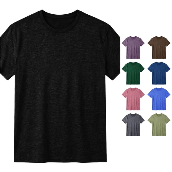 JAJAHO Mens Short Sleeve T Shirts Summer Lightweight Crew Neck Loose Fit Stretch Soft Solid Color Basic Tees Comfy Tops