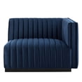 thumbnail image 3 of Modular Sofa Chair, Blue Navy, Velvet, French Living Lounge Cafe Lobby Hospitality Restaurant, Modern Contemporary Boutique HB33735, 3 of 6