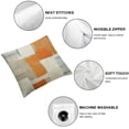 thumbnail image 4 of COMIO Set of 2 Throw Pillow Covers Square for Home Decor, Burnt Orange Brown Gray Graffiti Paint Art Pillow Case Sofa Soft Cushion Cases for Bedroom Couch Bed Car Chair White, 4 of 6
