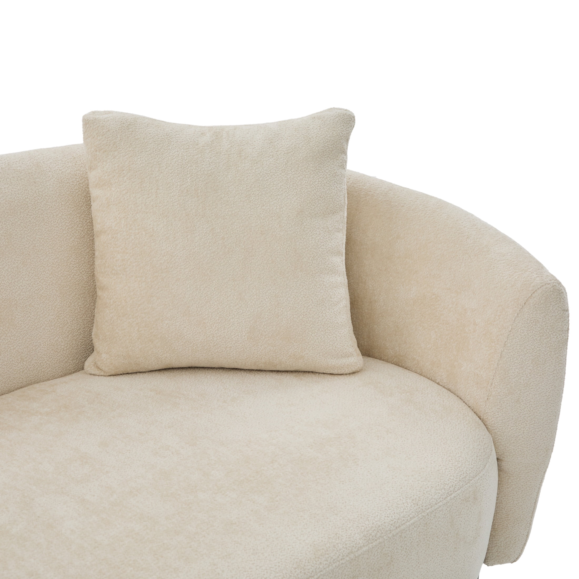 Christopher Knight Home 81" Curved Boucle Sofa with Wood Frame, Modern 3-Seater Couch, Beige