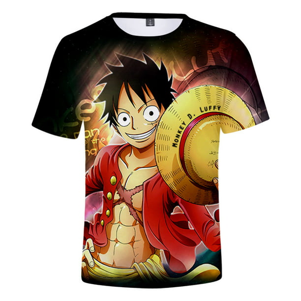 One Piece Luffy Print Humor Cotton T Shirts for Boys Novelty Anime Youth  Kids T-Shirt Boy Tees Tops 