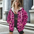 thumbnail image 3 of Renewold Pink Paw Leopard Print Womens Oversized Pullover Hoodies Full Zip Up Long Sleeve Hooded Sweatshirts with Pockets Fleece Sweaters Oversized Jackets Preppy Clothes Activewear, S, 3 of 7