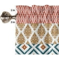 thumbnail image 5 of Kitchen Curtain Valance and Tiers Set Boho Stripe Tribal Vingtage Rod Pocket Kitchen Tier Curtains Valance Set 3 Piece Bohemian Style Pattern Window Curtain Valance Tier Set 54 in x 24 in, 5 of 5