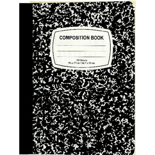 Composition Book Wide Ruled Notebook With 100 Sheets Black Marble Walmart Com