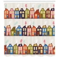 thumbnail image 3 of Ambesonne Amsterdam Shower Curtain, Funky Houses on Streets, 69"Wx70"L, Pale Eggshell Multicolor, 3 of 3