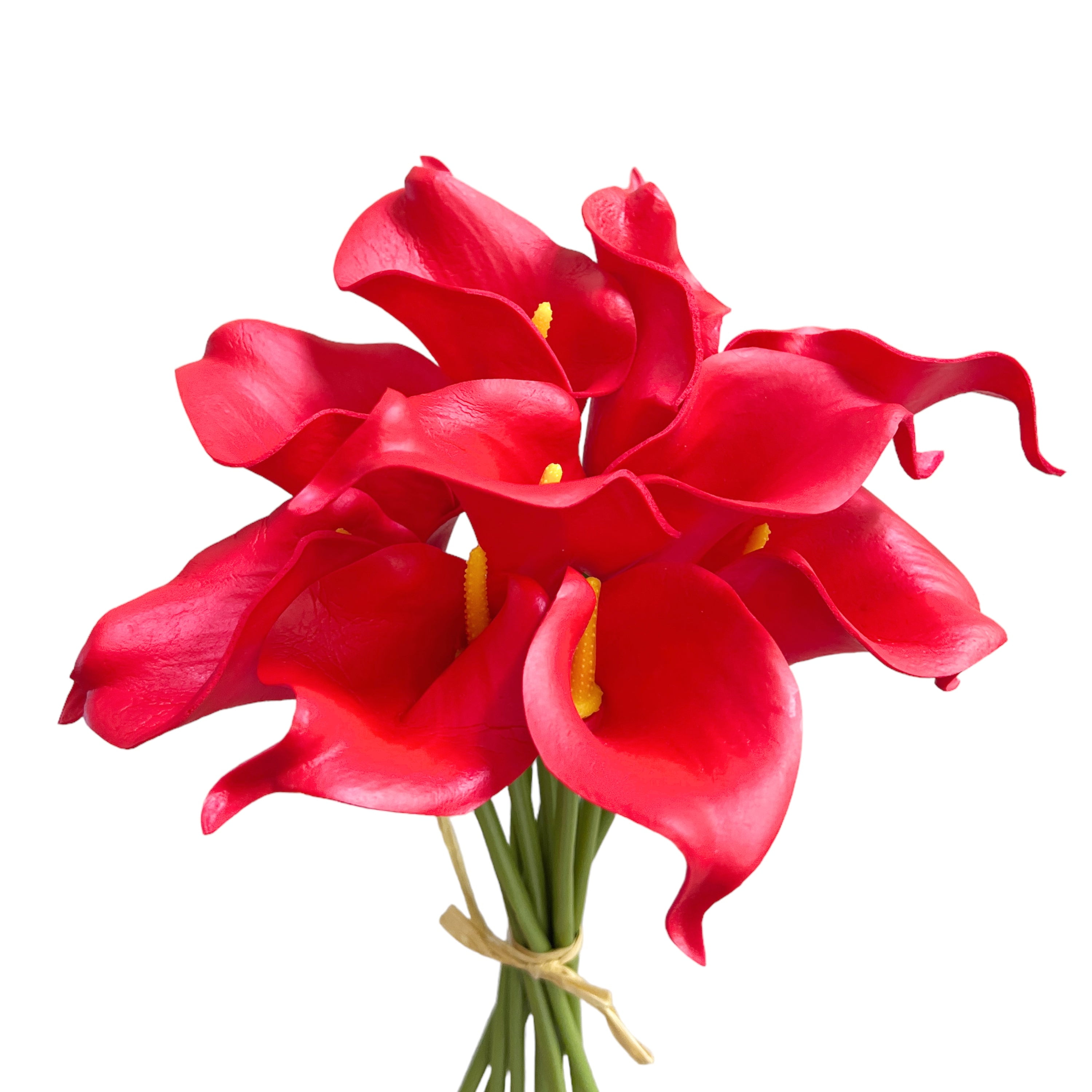 Bunch of 10 Realistic Artificial Calla Lily Flower Stems in Various