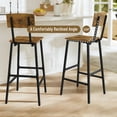 thumbnail image 5 of Set of 2 Bar Stools with Backrest, 26"/30" Counter Height Barstools, Rustic Wood & Metal Industrial Bar Chairs, Farmhouse Armless Bar Stools for Kitchen Island, Dining Room, Pub, Bistro, 5 of 10