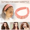 thumbnail image 7 of Unique Bargains Fluffy Fuzzy Headband Solid Color Hair Band for Women Faux Pearl Hair Bands Soft Fuzzy Hair Hoop Orange, 7 of 7