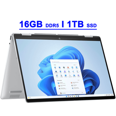 HP Envy x360 Premium 2-in-1 CoPilot AI PC Laptop 14" FHD+ Touch AMD Zen 4 8-core Ryzen 7 8840HS 16GB DDR5 1TB SSD Backlit USB-C 5MP IR Camera w/shutter Poly Studio Fast Charge Win11