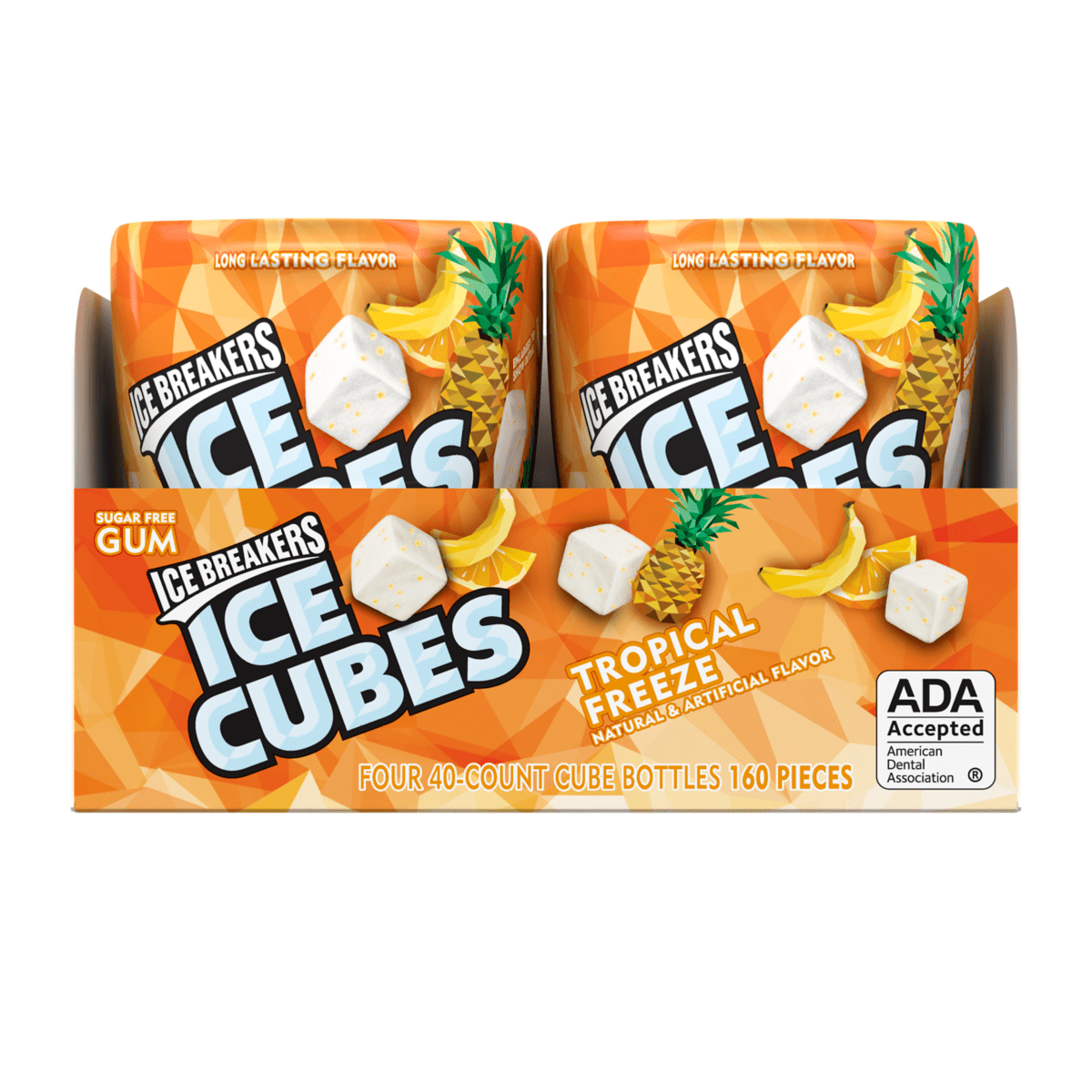 Ice Breakers Ice Cubes, Gum Tropical Freeze Bottle, Count 4 (40Pcs) Gum